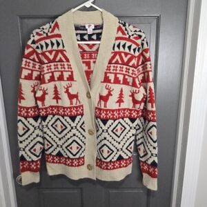 Winter Nordic Print Cardigan